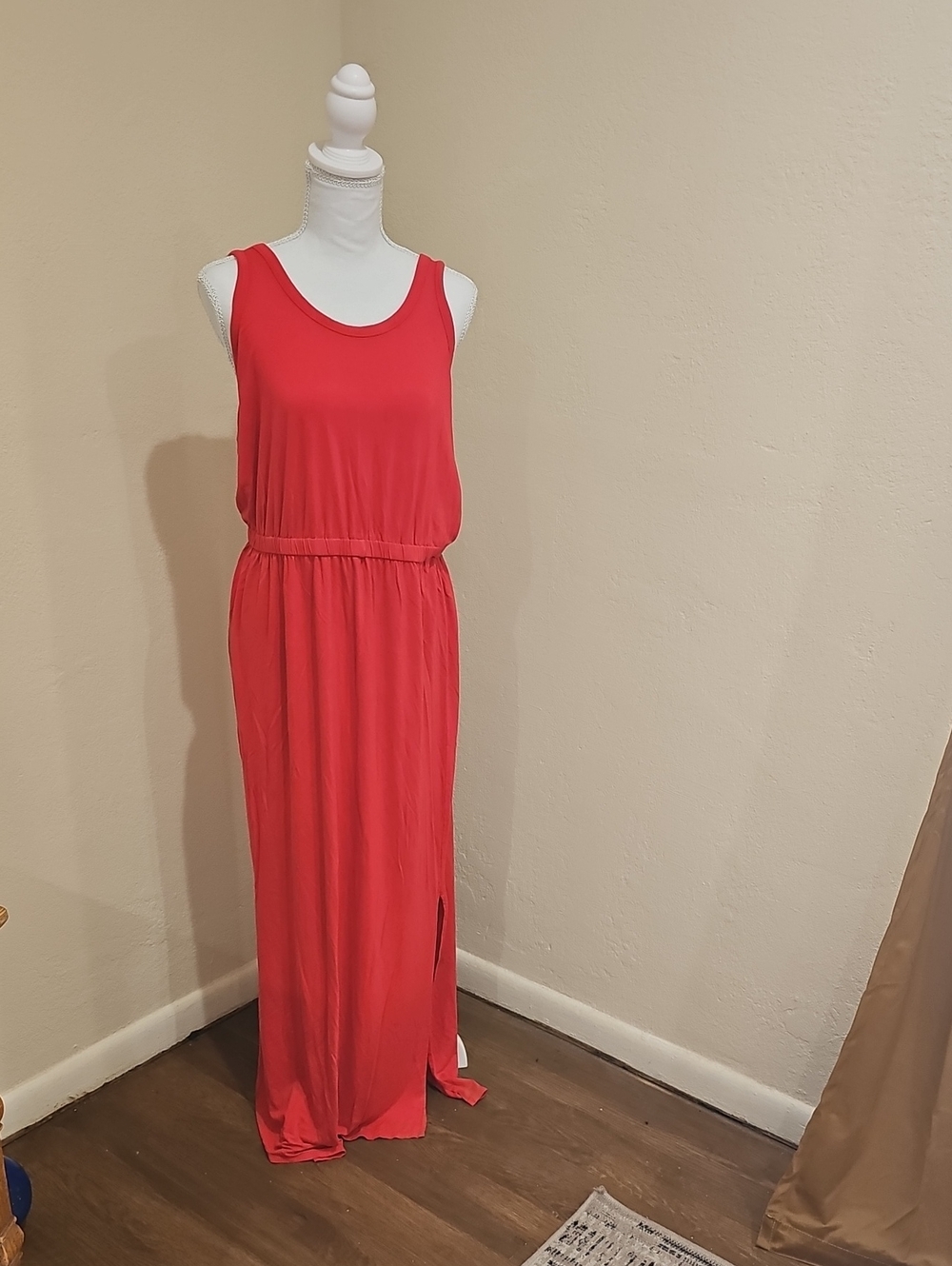 Coral Pink Jcrew J Crew Super Soft Racer Back Maxi Summer Beach Classic Preppy